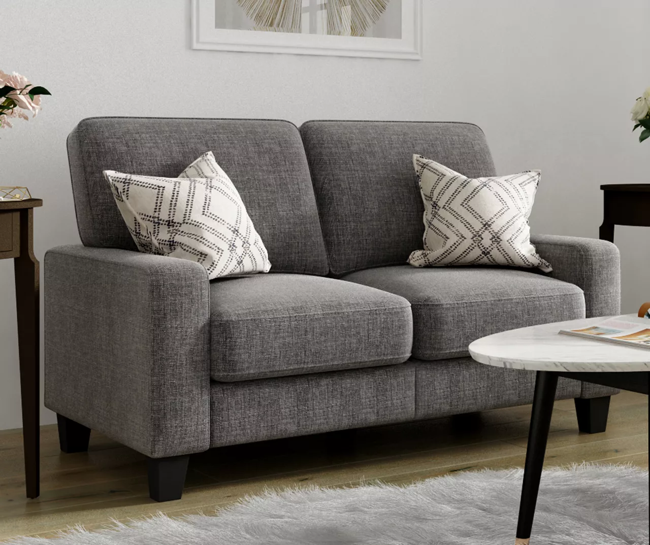 Palisades Dark Gray Loveseat - Image 5