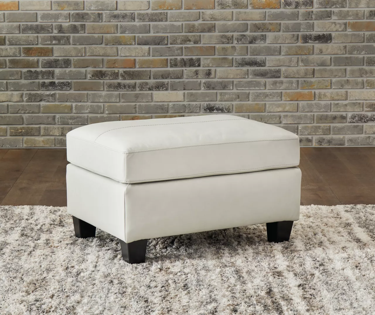 Signature Design By Ashley Genoa Leather Ottoman - Image 3