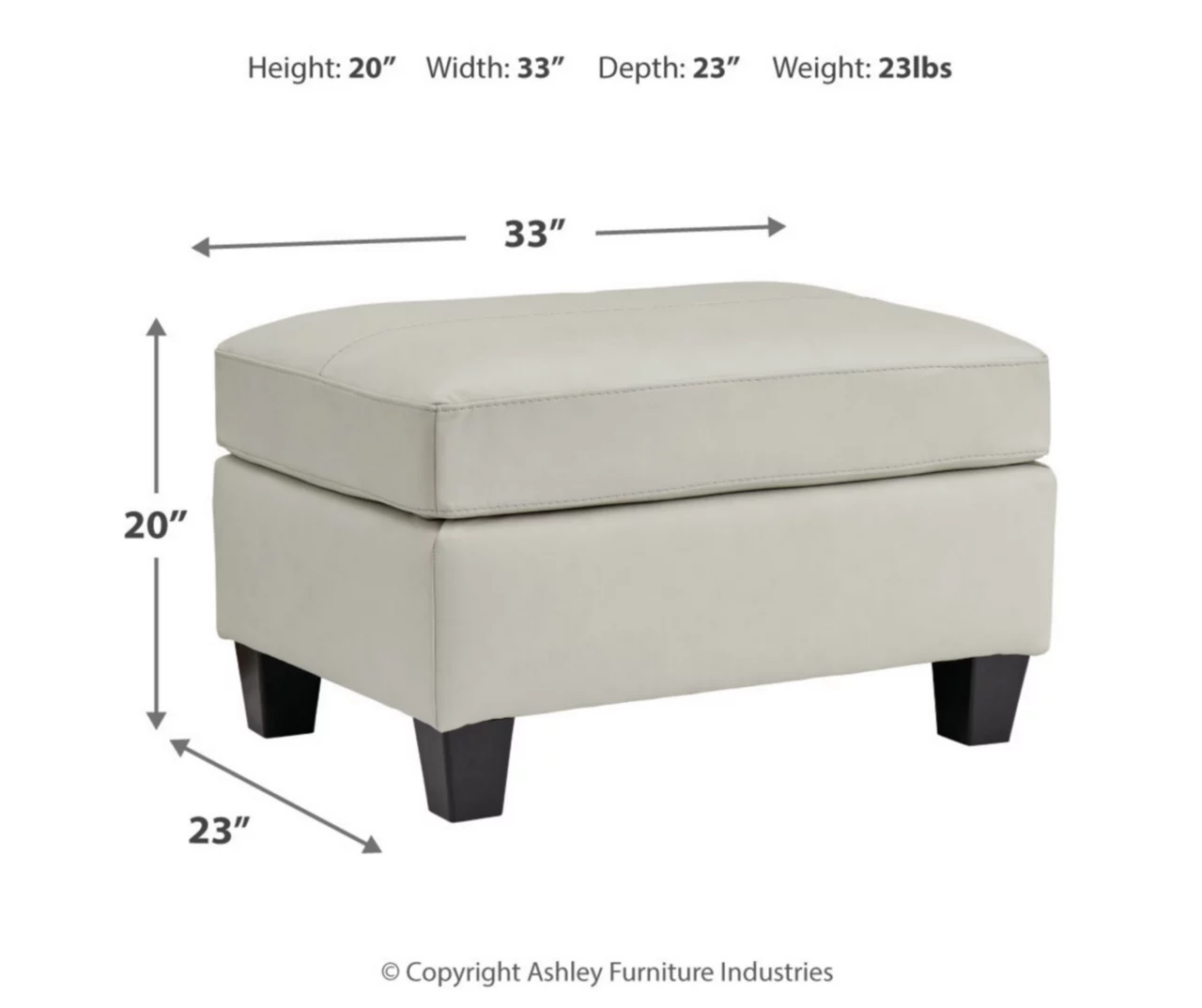 Signature Design By Ashley Genoa Leather Ottoman - Image 7
