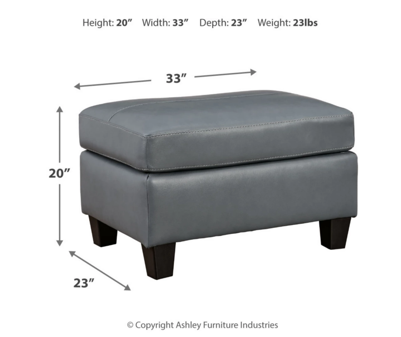 Signature Design By Ashley Genoa Leather Ottoman - Image 12
