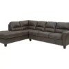Signature Design By Ashley Navi Smoke Faux Leather Sectional With Left-Facing Chaise