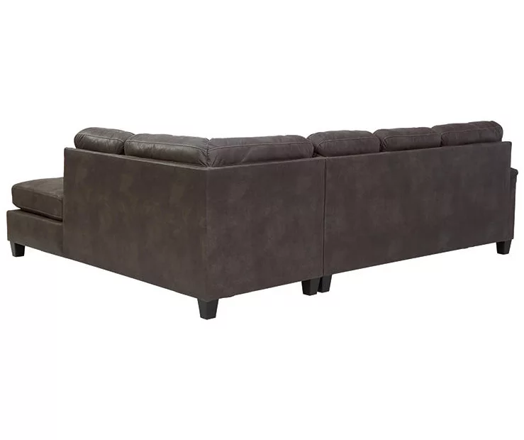 Signature Design By Ashley Navi Smoke Faux Leather Sleeper Sectional With Right-Facing Chaise - Image 3