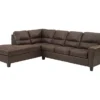 Signature Design By Ashley Navi Chestnut Faux Leather Sectional With Left-Facing Chaise