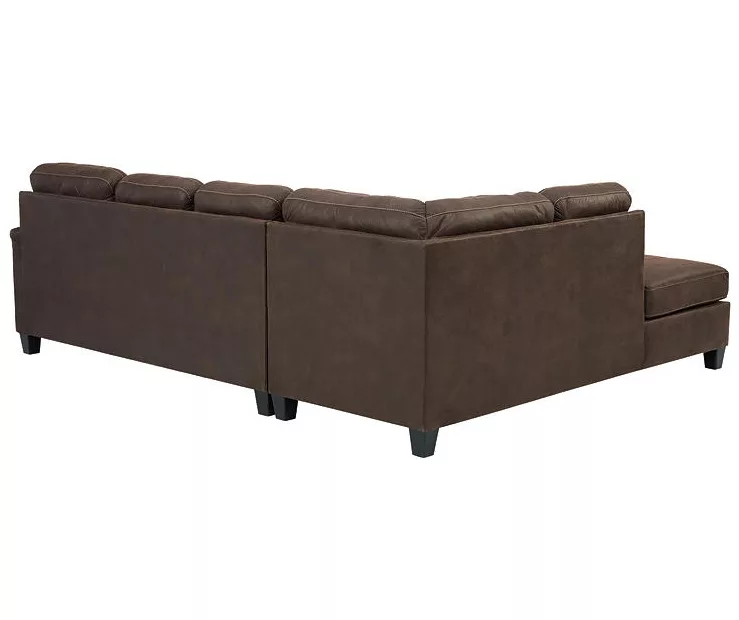Signature Design By Ashley Navi Chestnut Faux Leather Sectional With Left-Facing Chaise - Image 3