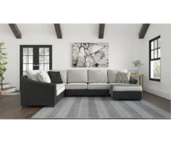 Signature Design By Ashley Bilgray Gray Faux Leather 3-Piece Sectional With Right-Facing Chaise
