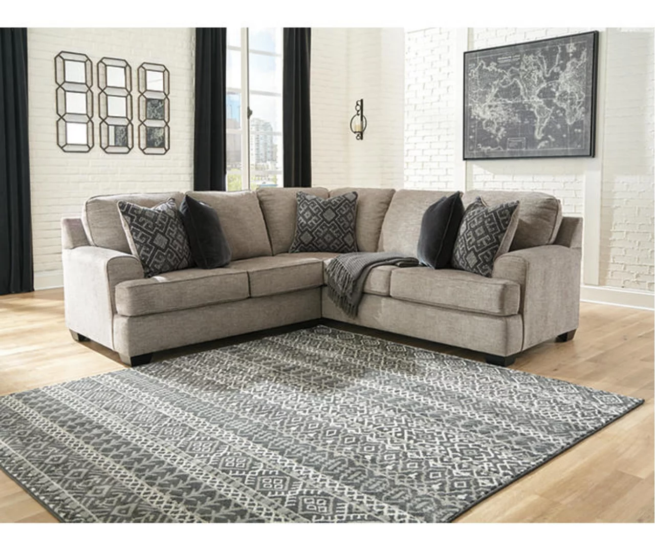 Signature Design By Ashley Bovarian Stone 2-Piece Sectional With Left-Facing Loveseat - Image 2