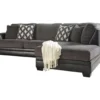 Signature Design By Ashley Kumasi Gray Faux Leather Sectional With Right-Facing Chaise