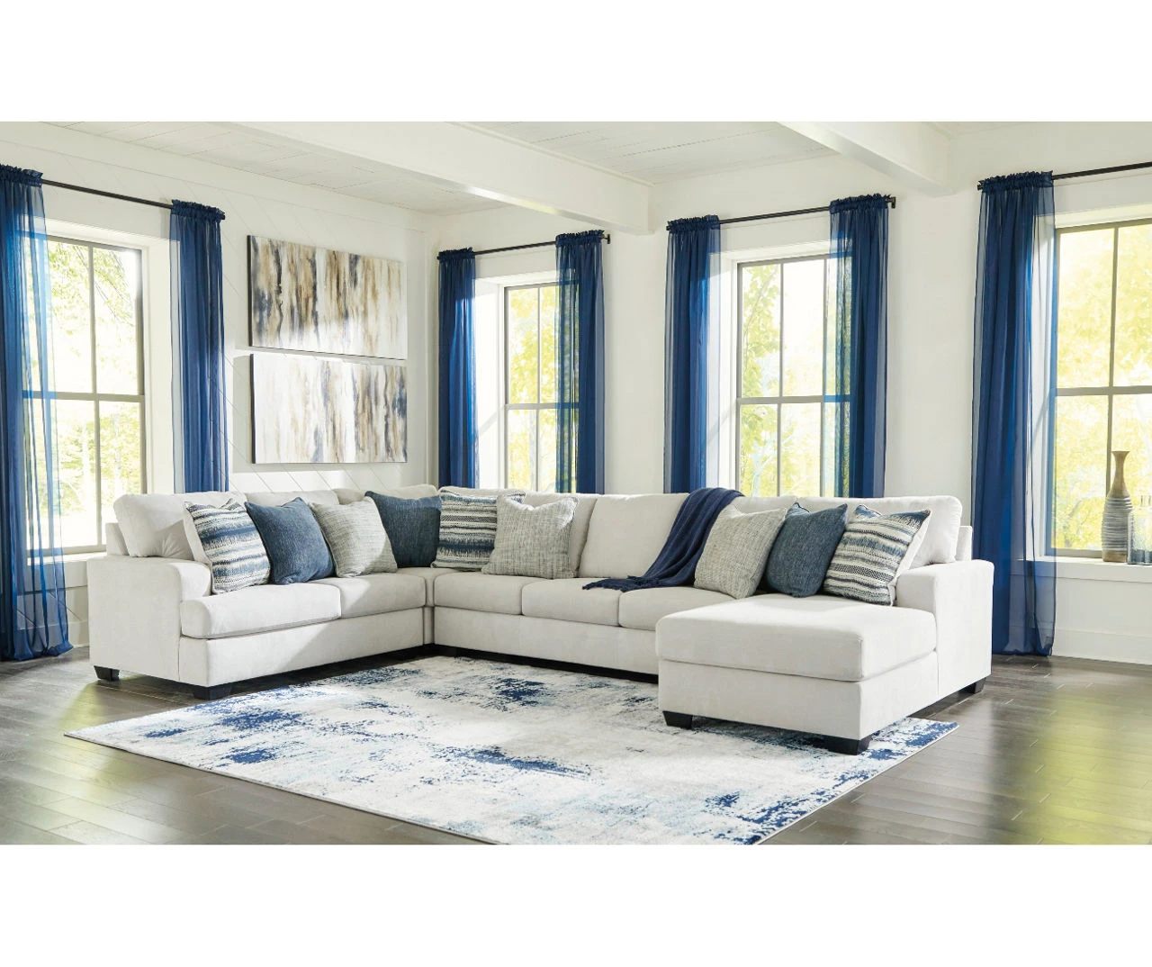 Signature Design By Ashley Lowder Stone 5-Piece Sectional With Right-Facing Chaise - Image 2