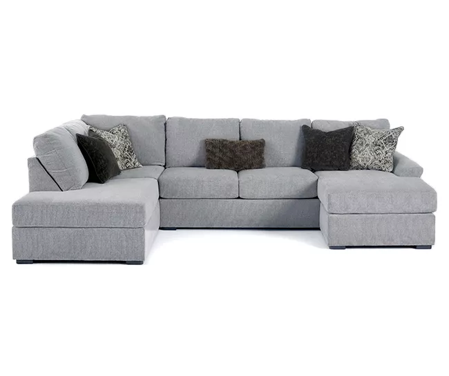 Broyhill Parkdale Dove Sectional & Ottoman Set - Image 2